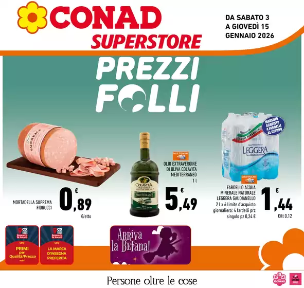Volantino Conad Superstore | Prezzi folli | 2026-01-03T00:00:00.000Z - 2026-01-15T00:00:00.000Z