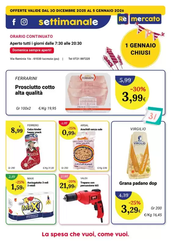 Volantino Re Mercato Lucrezia | Offerte valide dal 30 dicembre al 5 gennaio  | 2025-12-30T00:00:00.000Z - 2026-01-05T00:00:00.000Z