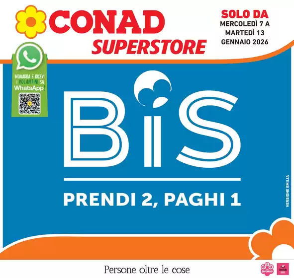 Volantino Conad Superstore a Gibellina | Bis prendi 2, paghi 1 | 2026-01-07T00:00:00.000Z - 2026-01-13T00:00:00.000Z
