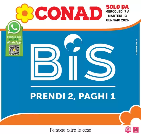 Volantino Conad a Gibellina | Bis prendi 2, paghi 1 | 2026-01-07T00:00:00.000Z - 2026-01-13T00:00:00.000Z