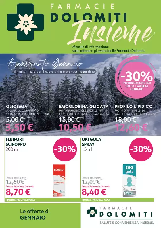 Volantino Farmacie Dolomiti a Scandicci | Le offerte di Gennaio | 2026-01-05T00:00:00.000Z - 2026-01-31T00:00:00.000Z