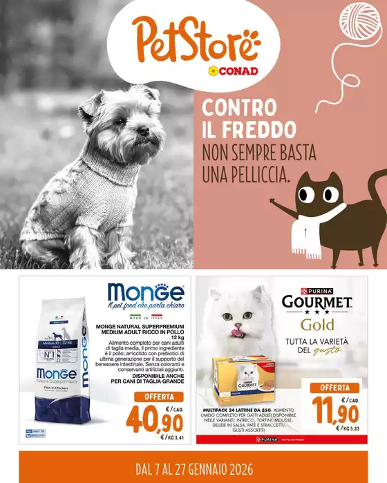 Volantino Pet Store Conad a Livorno | Contro il freddo | 2026-01-07T00:00:00.000Z - 2026-01-27T00:00:00.000Z