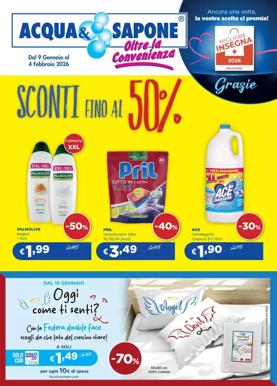 Volantino Acqua & Sapone a Barcellona Pozzo di Gotto | Sconti fino al 50% | 2026-01-09T00:00:00.000Z - 2026-02-04T00:00:00.000Z