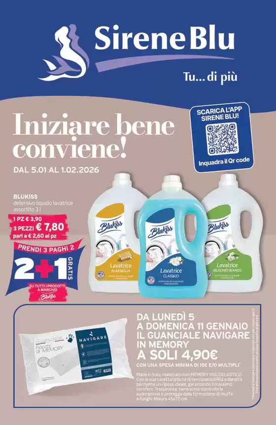 Volantino Sirene Blu a Barcellona Pozzo di Gotto | Iniziare bene conviene! | 2026-01-05T00:00:00.000Z - 2026-02-01T00:00:00.000Z