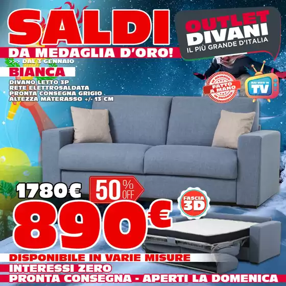 Volantino Outlet divani | Saldi | 2026-01-05T00:00:00.000Z - 2026-01-31T00:00:00.000Z