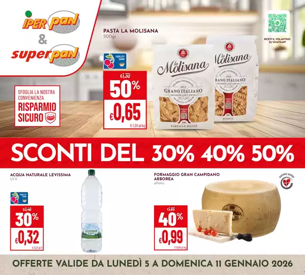 Volantino Superpan a Brindisi | Sconti del 30%40%50% | 2026-01-05T00:00:00.000Z - 2026-01-11T00:00:00.000Z
