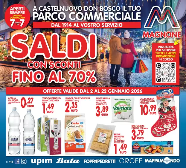 Volantino Magnone a Brindisi | Saldi con sconti fino al 70% | 2026-01-05T00:00:00.000Z - 2026-01-22T00:00:00.000Z