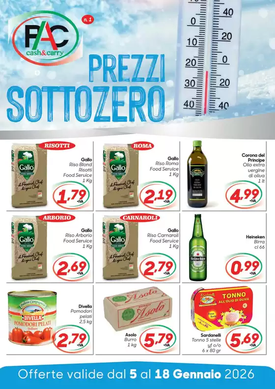 Volantino Pac Cash&Carry a Brindisi | Prezzi sottozero | 2026-01-05T00:00:00.000Z - 2026-01-18T00:00:00.000Z