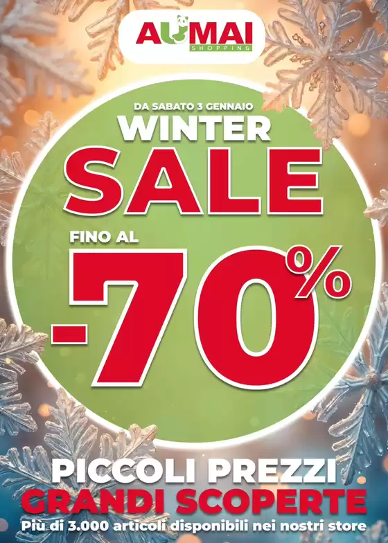 Volantino Aumai Market a Venezia | Winter sale -70% | 2026-01-05T00:00:00.000Z - 2026-01-31T00:00:00.000Z
