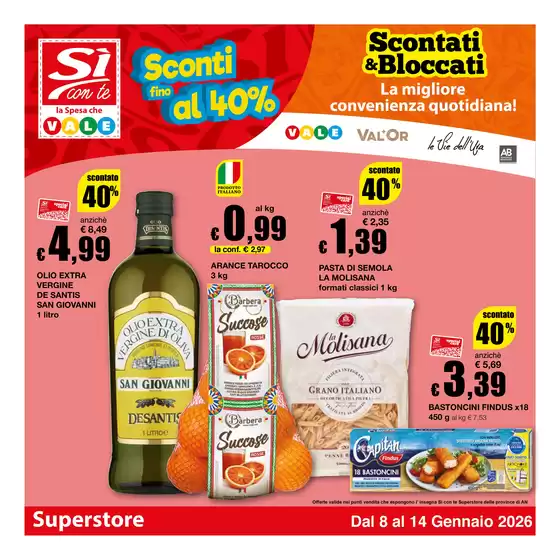Volantino Si con te superstore | Sconti fino al 40% | 2026-01-08T00:00:00.000Z - 2026-01-14T00:00:00.000Z
