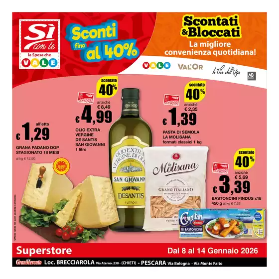 Volantino Si con te superstore a Castelgrande | Sconto fino al 40% | 2026-01-08T00:00:00.000Z - 2026-01-14T00:00:00.000Z