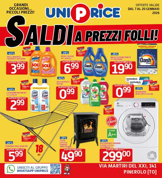 Volantino UniPrice a Venezia | Saldi a prezzi folli! | 2026-01-07T00:00:00.000Z - 2026-01-20T00:00:00.000Z