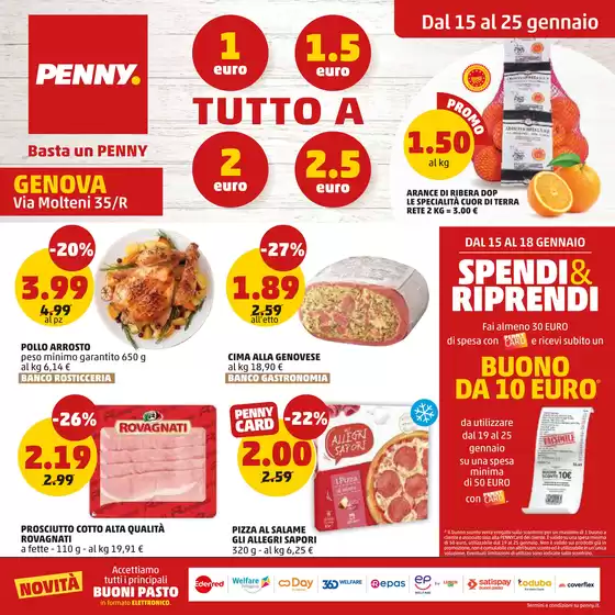 Volantino PENNY a Paganica | Tutto a 1€ 1.5€ 2€ 2.5€ | 2026-01-15T00:00:00.000Z - 2026-01-25T00:00:00.000Z