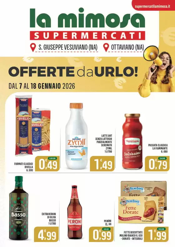 Volantino La Mimosa Supermercati | Offerte da urlo! | 2026-01-07T00:00:00.000Z - 2026-01-18T00:00:00.000Z