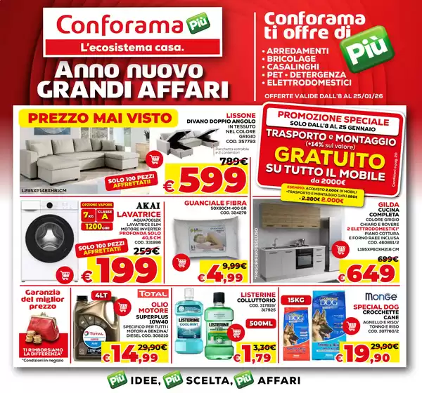 Volantino Conforama | Anno nuovo grandi affari | 2026-01-08T00:00:00.000Z - 2026-01-25T00:00:00.000Z