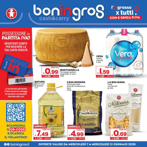 Volantino Boningros Cash and Carry a Roma | OFFERTE VALIDE DA MERCOLEDÌ 7 A MERCOLEDÌ 21 GENNAIO 2026 | 2026-01-07T00:00:00.000Z - 2026-01-21T00:00:00.000Z