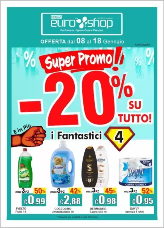 Volantino Euro Shop a Crotone | Super promo!  | 2026-01-08T00:00:00.000Z - 2026-01-18T00:00:00.000Z
