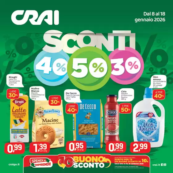 Volantino Crai | Sconti 30% 40% 50% | 2026-01-08T00:00:00.000Z - 2026-01-18T00:00:00.000Z