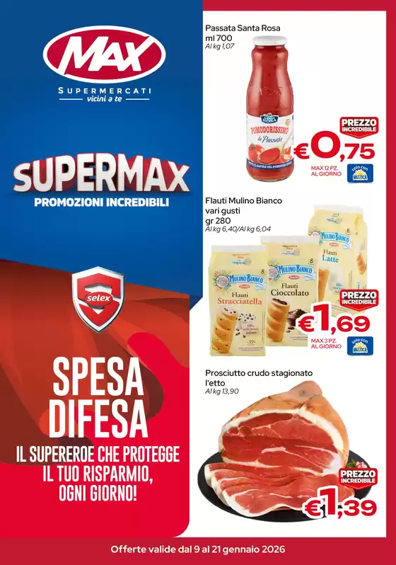 Volantino Max Supermercati a Arese | Spesa difesa | 2026-01-09T00:00:00.000Z - 2026-01-21T00:00:00.000Z