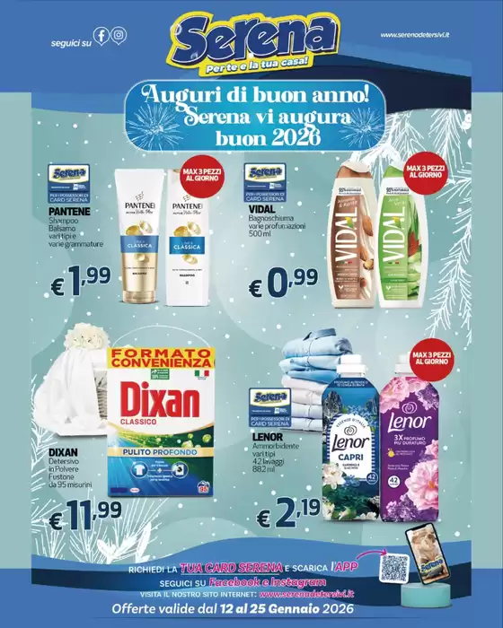 Volantino Serena Detersivi a Ceva | Offerte valide dal 12 al 25 gennaio 2026 | 2026-01-12T00:00:00.000Z - 2026-01-25T00:00:00.000Z