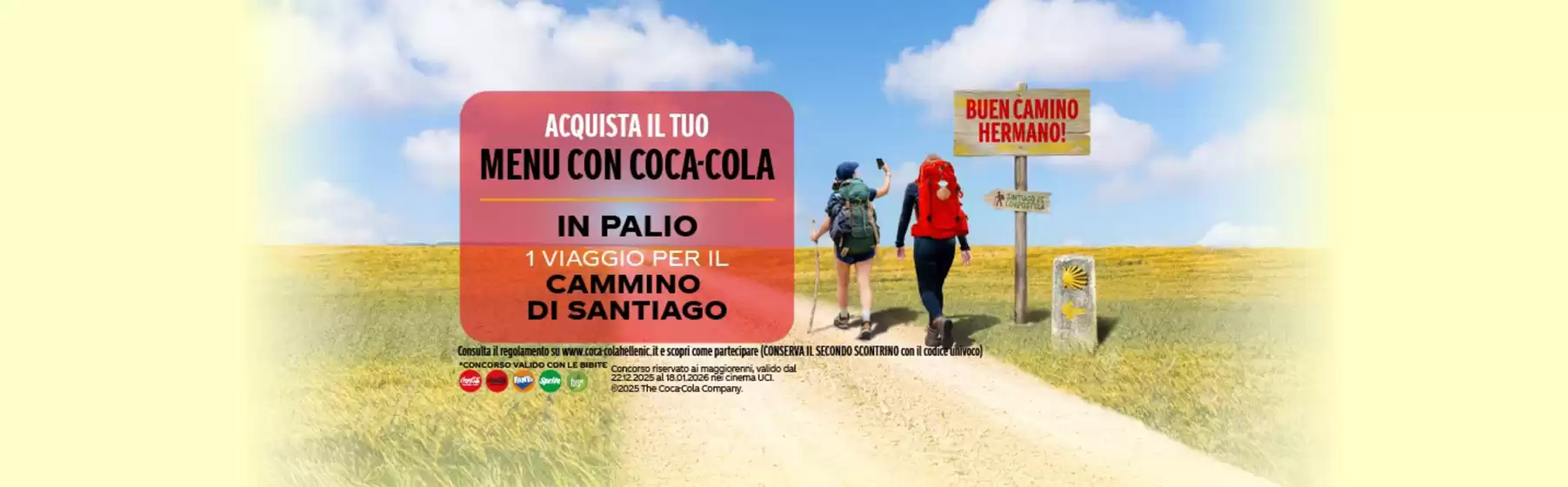 Volantino Uci Cinemas a Caltagirone | Vinci un viaggio lungo il Cammino di Santiago con Coca-Cola | 2026-01-12T00:00:00.000Z - 2026-01-18T00:00:00.000Z