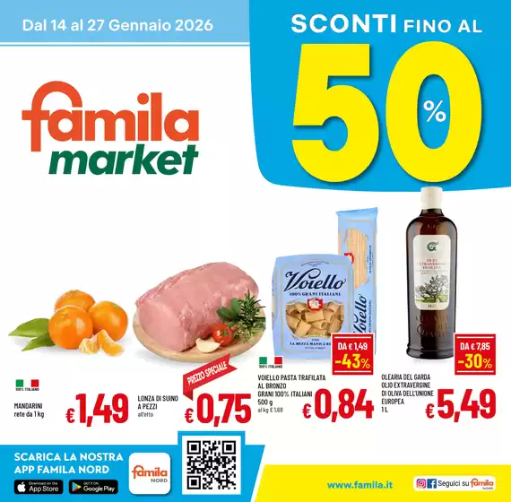 Volantino Famila Market a Carugate | SCONTI FINO AL 50% | 2026-01-14T00:00:00.000Z - 2026-01-27T00:00:00.000Z