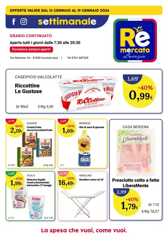 Volantino Re Mercato Lucrezia a Atella | Offerte valide dal 13 gennaio al 19 gennaio | 2026-01-13T00:00:00.000Z - 2026-01-19T00:00:00.000Z