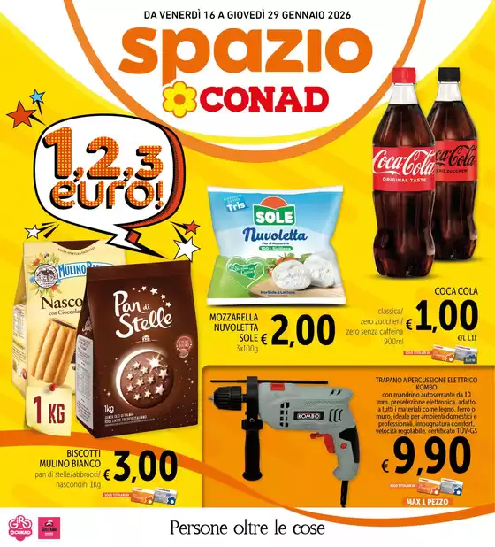 Volantino Spazio Conad a Sedriano | 1, 2, 3 euro | 2026-01-16T00:00:00.000Z - 2026-01-29T00:00:00.000Z