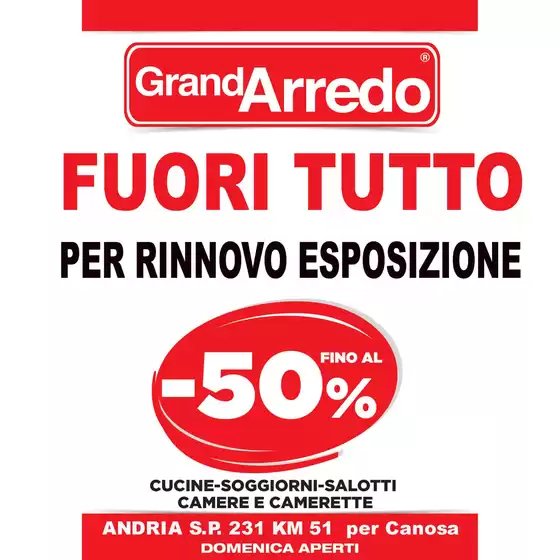 Volantino Grandarredo a Ferrandina | Fuori tutto | 2026-01-14T00:00:00.000Z - 2026-01-31T00:00:00.000Z