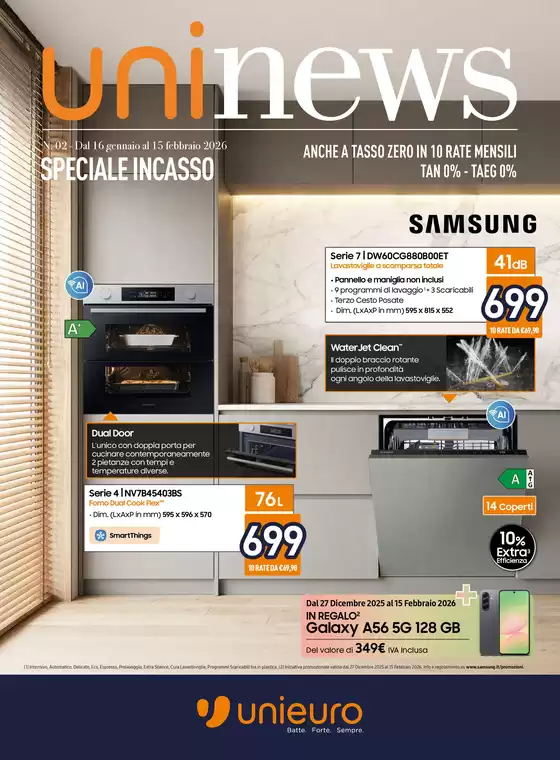Volantino Unieuro | Speciale incasso da Unieuro! | 2026-01-16T00:00:00.000Z - 2026-02-15T00:00:00.000Z