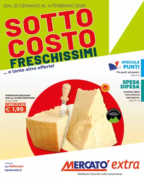 Volantino Mercatò Extra | Sottocosto freschissimi | 2026-01-22T00:00:00.000Z - 2026-02-04T00:00:00.000Z