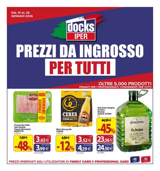 Volantino Docks Iper a Gualdo | Prezzi da ingrosso per tutti | 2026-01-15T00:00:00.000Z - 2026-01-28T00:00:00.000Z