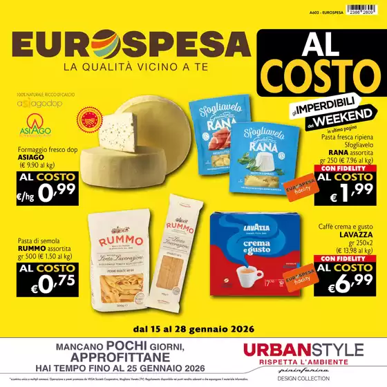 Volantino Eurospesa a Gualdo | Al costo | 2026-01-15T00:00:00.000Z - 2026-01-28T00:00:00.000Z