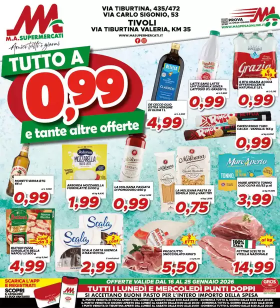 Volantino MA Supermercati a Gualdo | Tutto a 0.99 e tante altre offerte | 2026-01-16T00:00:00.000Z - 2026-01-25T00:00:00.000Z