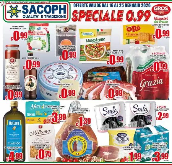 Volantino Sacoph a Cavarzere | Speciale 0.99 | 2026-01-16T00:00:00.000Z - 2026-01-25T00:00:00.000Z