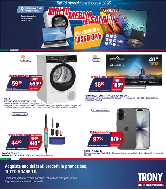 Volantino Trony a Cervia | Molto meglio dei saldi! | 2026-01-15T00:00:00.000Z - 2026-02-04T00:00:00.000Z