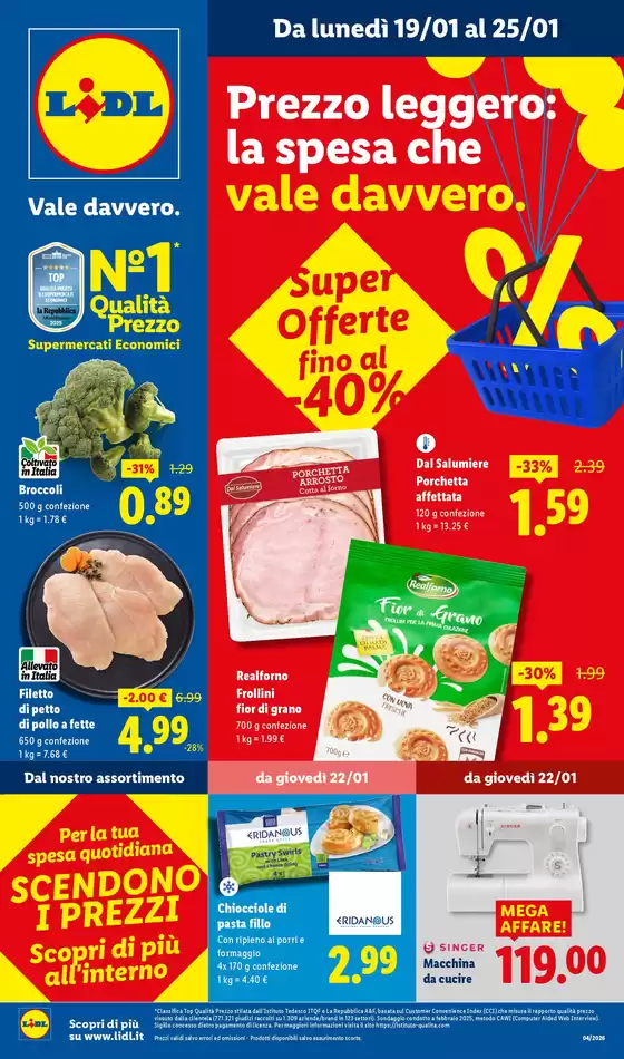 Volantino Lidl a Castiglion Fiorentino | Super offerte fino al -40% | 2026-01-19T00:00:00.000Z - 2026-01-25T00:00:00.000Z