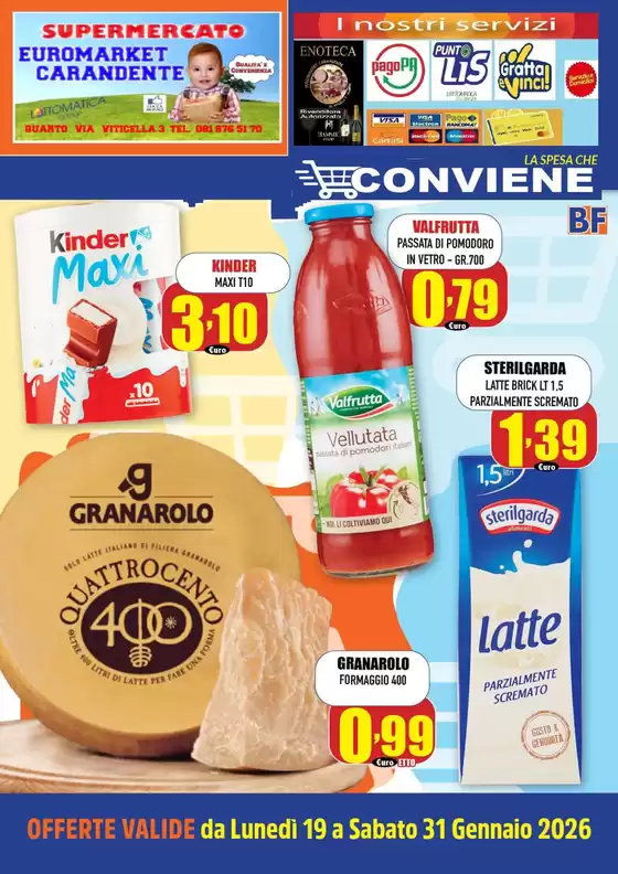 Volantino Euromarket Carandente | La spesa che conviene | 2026-01-19T00:00:00.000Z - 2026-01-31T00:00:00.000Z