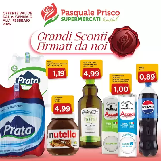Volantino Supermercati Prisco | Grandi sconti firmati da noi | 2026-01-19T00:00:00.000Z - 2026-02-01T00:00:00.000Z