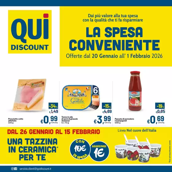 Volantino Qui Discount a Perugia | La spesa conveniente | 2026-01-20T00:00:00.000Z - 2026-02-15T00:00:00.000Z