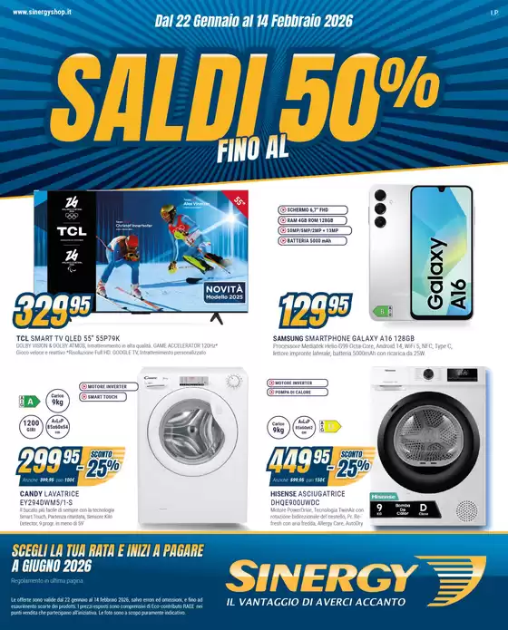 Volantino Sinergy a Cervia | Saldi fino al 50% | 2026-01-22T00:00:00.000Z - 2026-02-14T00:00:00.000Z