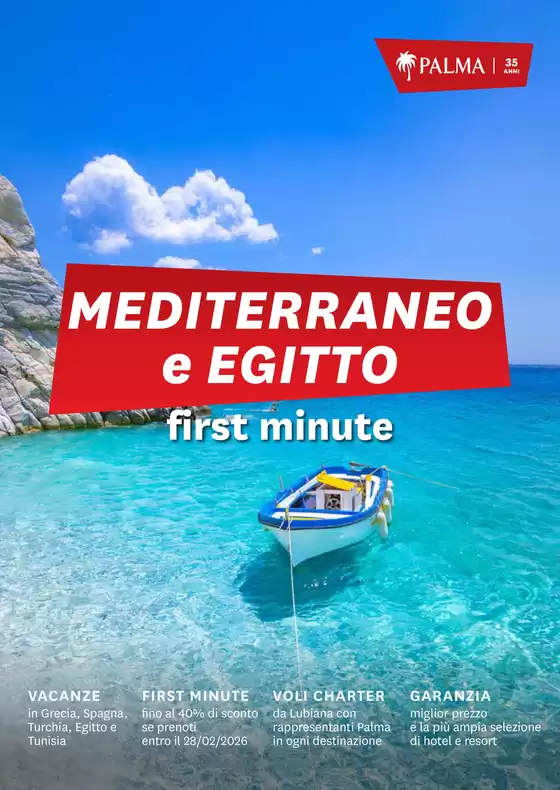 Volantino Palma viaggi | MEDITERRANEO e EGITTO | 2026-01-19T00:00:00.000Z - 2026-02-28T00:00:00.000Z