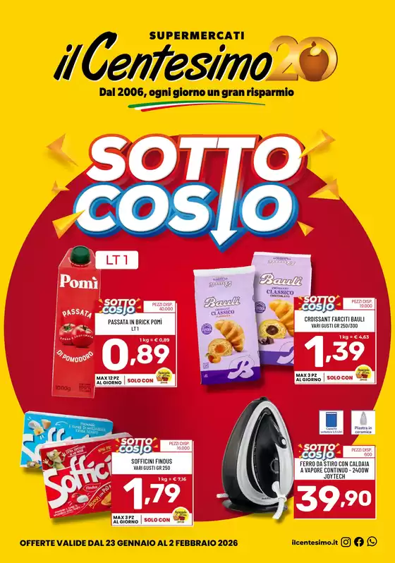 Volantino Il Centesimo a Talmassons | Sottocosto | 2026-01-23T00:00:00.000Z - 2026-02-02T00:00:00.000Z