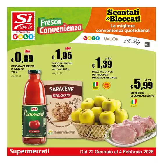 Volantino Si con te supermercati | Fresca Convenienza | 2026-01-22T00:00:00.000Z - 2026-02-04T00:00:00.000Z
