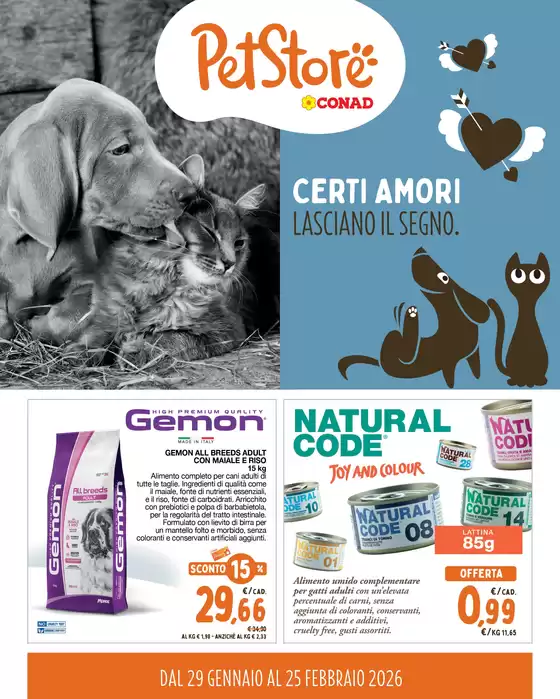 Volantino Pet Store Conad a Trieste | CERTI AMORI LASCIANO IL SEGNO. | 2026-01-29T00:00:00.000Z - 2026-02-25T00:00:00.000Z