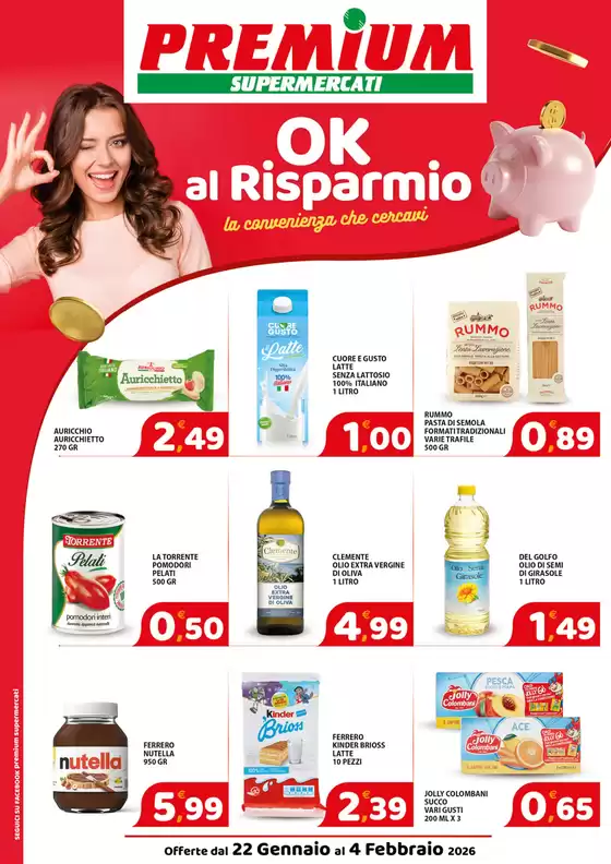 Volantino Premium Supermercati a Vercelli | Ok al risparmio | 2026-01-22T00:00:00.000Z - 2026-02-04T00:00:00.000Z