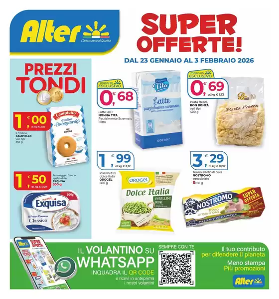 Volantino Alter Discount a Melendugno | Prezzi tondi | 2026-01-23T00:00:00.000Z - 2026-02-03T00:00:00.000Z