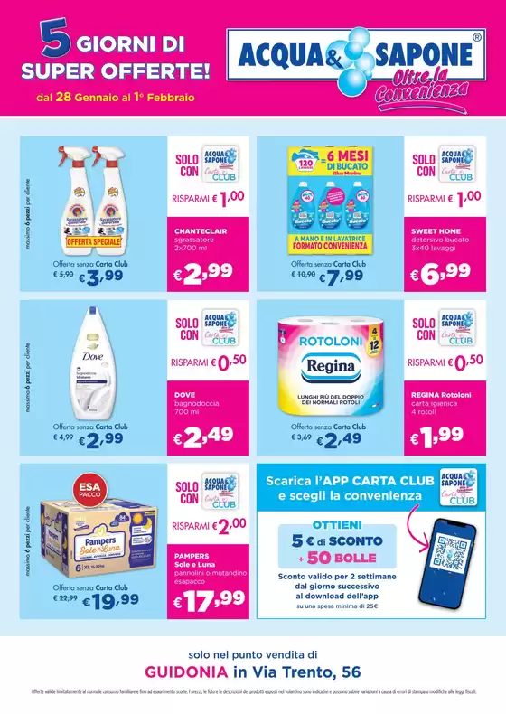 Volantino Acqua & Sapone a Roma | 5 giorni di super offerte! | 2026-01-28T00:00:00.000Z - 2026-02-01T00:00:00.000Z