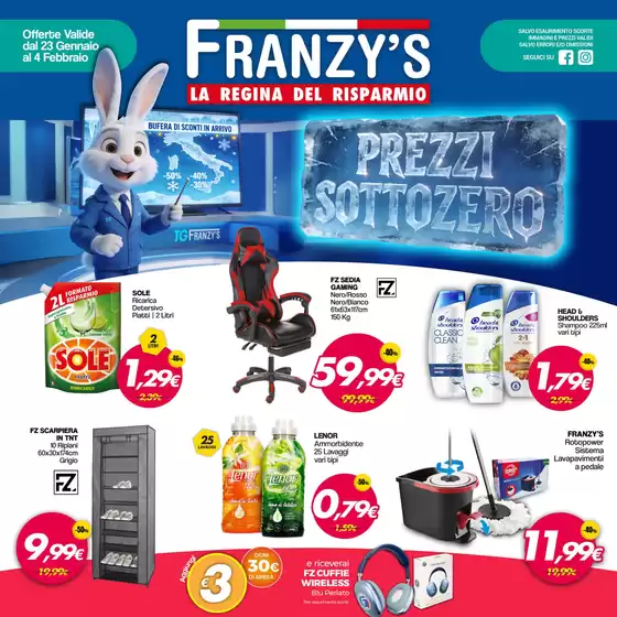 Volantino Franzy's a Cassino | Prezzi sottozero | 2026-01-23T00:00:00.000Z - 2026-02-04T00:00:00.000Z