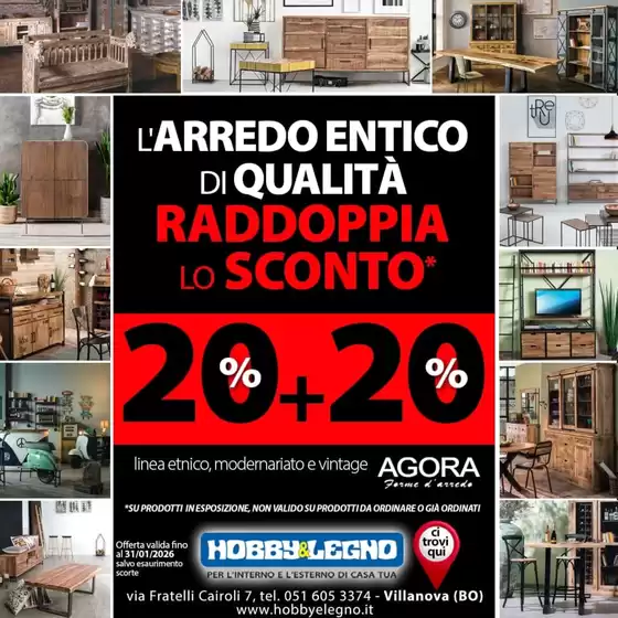 Volantino Hobby & Legno a Cinisi | 20% + 20% | 2026-01-23T00:00:00.000Z - 2026-01-31T00:00:00.000Z